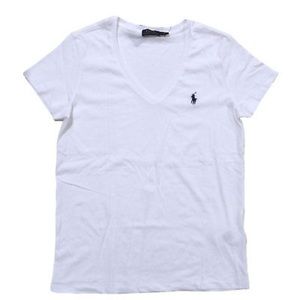 Ralph Lauren Womens V Neck T-Shirt Pony Logo S